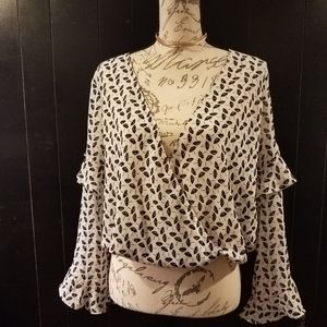 Max studio umbrella print blouse